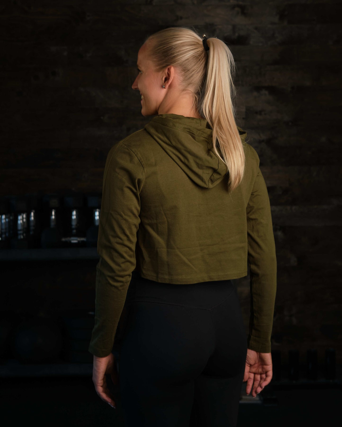 Cropped Longsleeve Tee (Olive)