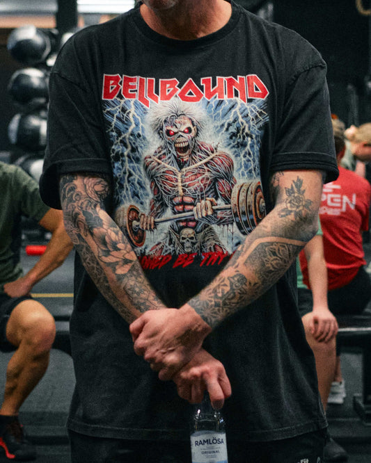 Hallowed Be Thy Gains Oversize Vintage Tee (Black)