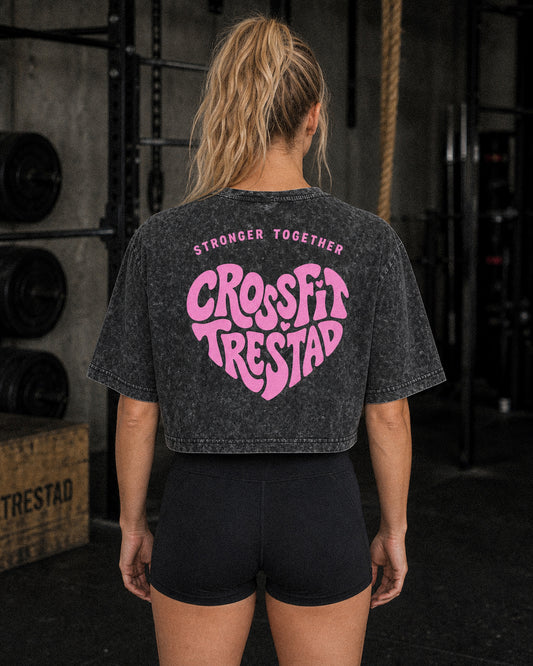 Stronger Together acid washed cropped tee - back