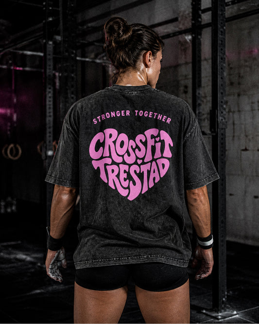 Stronger Together Oversize Vintage Tee (Black)
