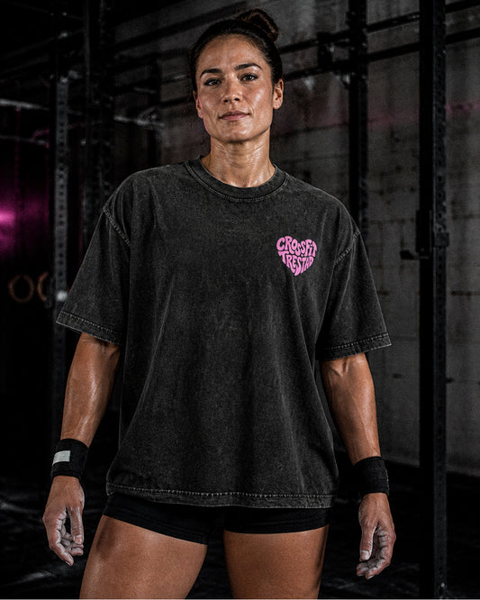 Stronger Together Oversize Vintage Tee (Black)