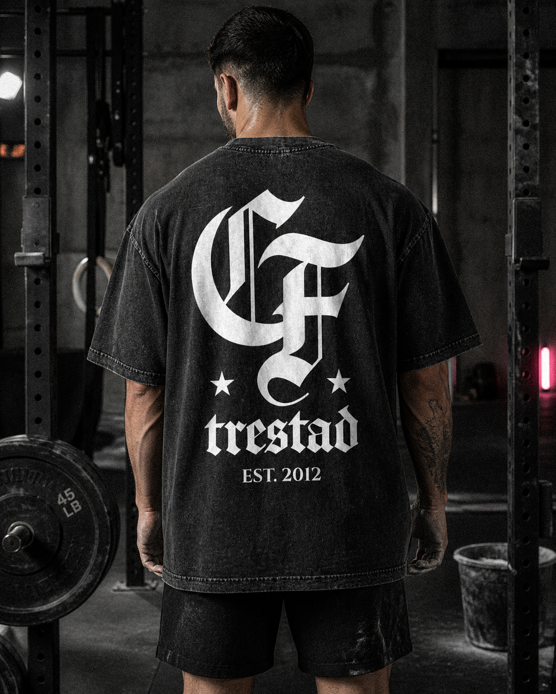 CrossFit Trestad Cali acid wash oversized tee back