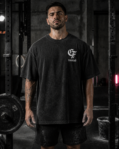 CrossFit Trestad Cali acid wash oversized tee front