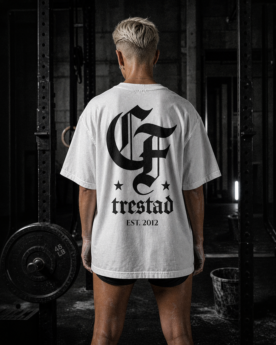 CrossFit Trestad Cali white oversized tee back