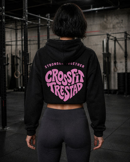 Stronger Together cropped hoodie black back