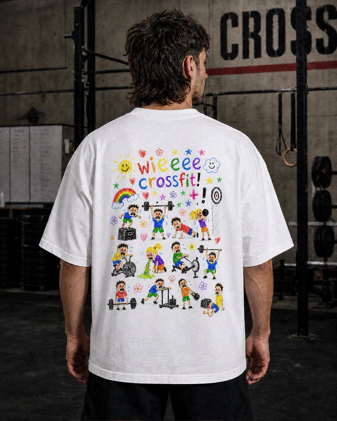 Wieeee CrossFit oversized white T-shirt – back