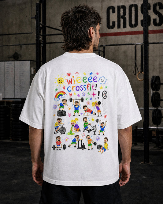 Wieeee CrossFit oversized white T-shirt – back