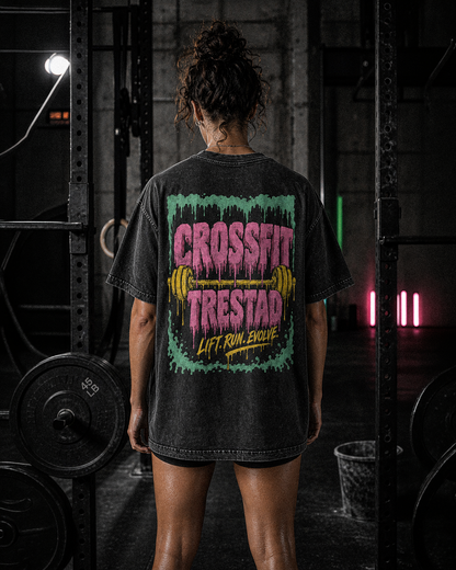 CrossFit Trestad Slime acid wash oversized tee back