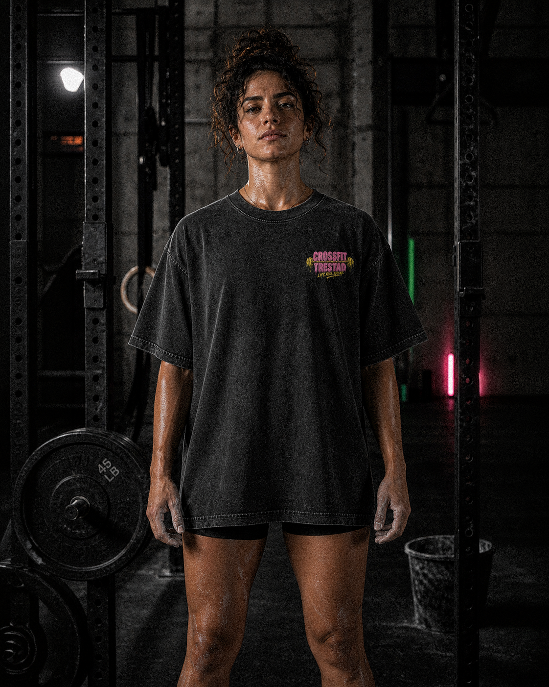 CrossFit Trestad Slime acid wash oversized tee front
