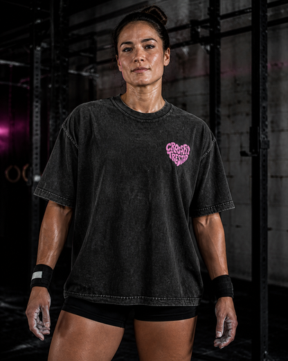 Stronger Together Oversize Vintage Tee (Black)