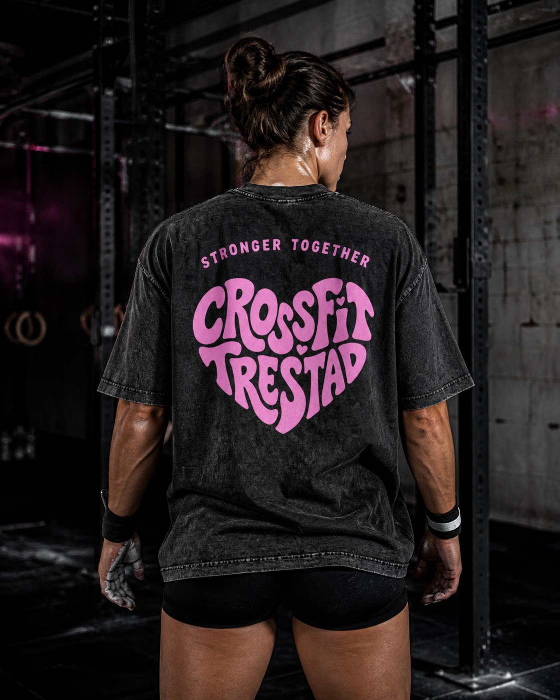 Stronger Together Oversize Vintage Tee (Black)